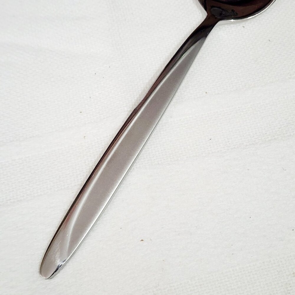 Pfaltzgraff Evening Sun Solid Serving Spoon 8" curved line frosted inset - Picture 3 of 10